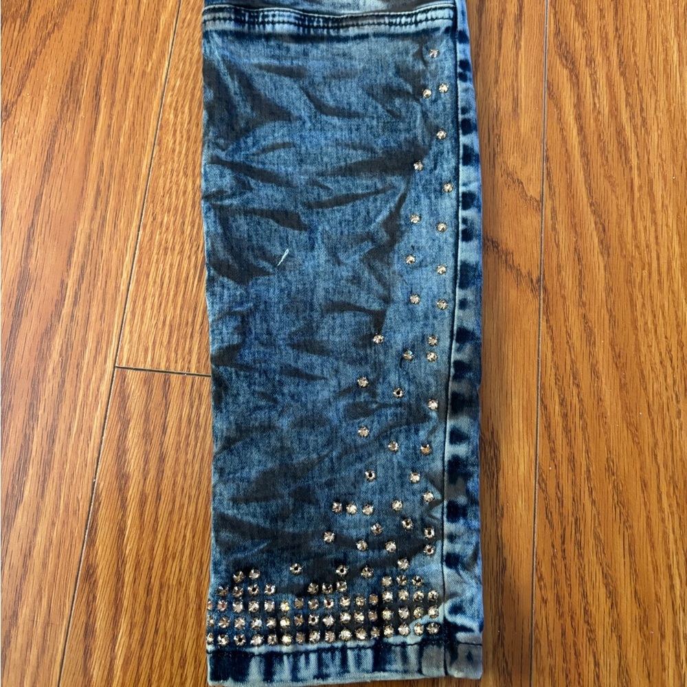 RARE * ROBIN’S JEANS MOTORCYCLE MOTO ACID WASH STUDDED JEANS * Cut 606966 * Y2K - Picture 16 of 17